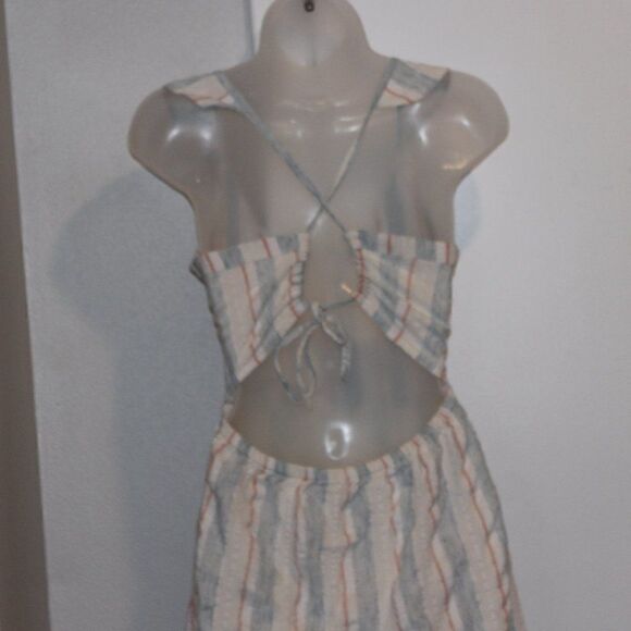 Roxy Stripe Ruffle Sleeveless Dress - Women size Small - Picture 9 of 12